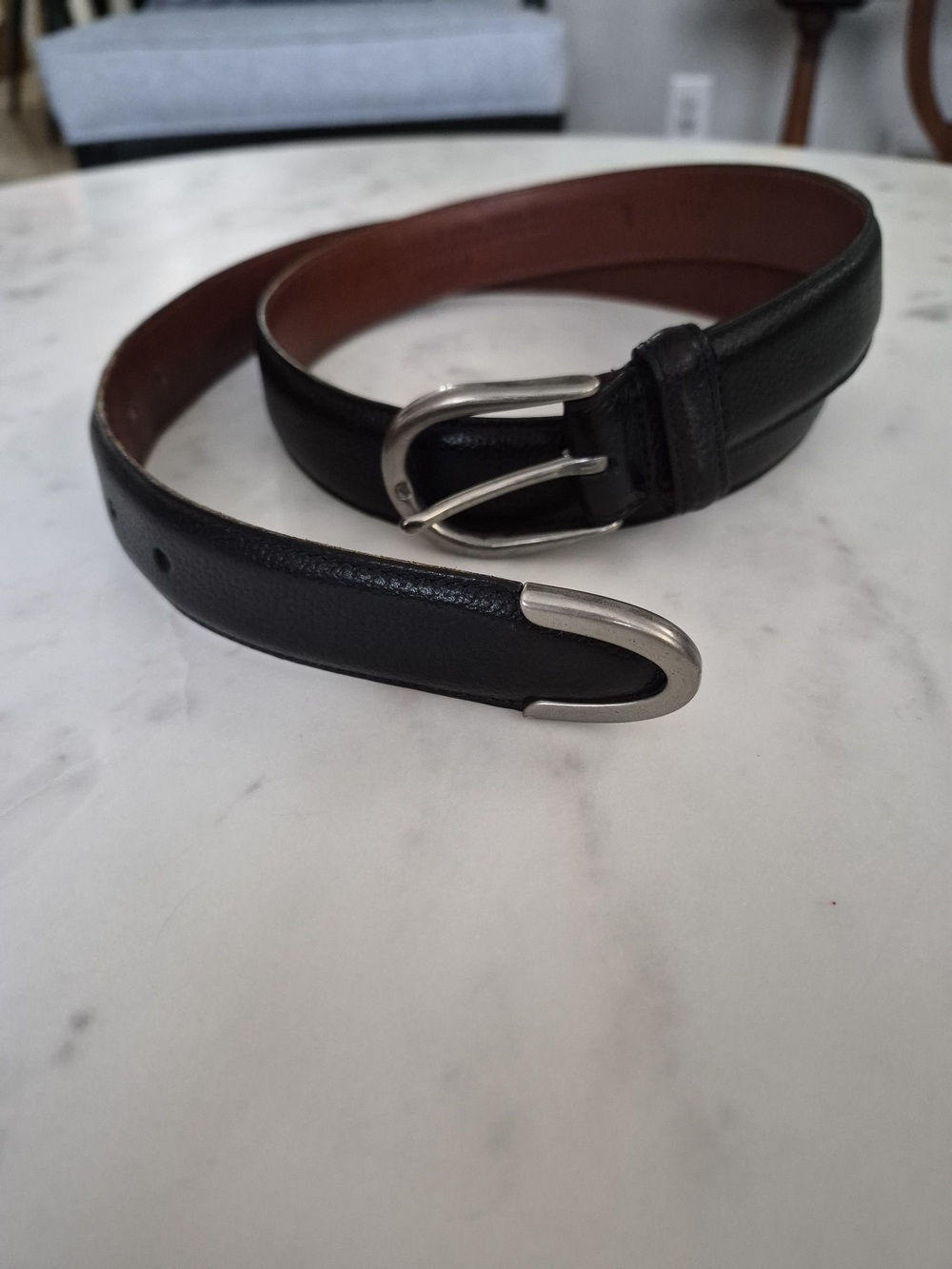 Coach Textured Cowhide Belt Leather Belt Black